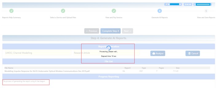 Report Generation – Processing