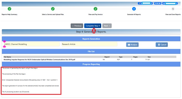 Report Generation – Completed